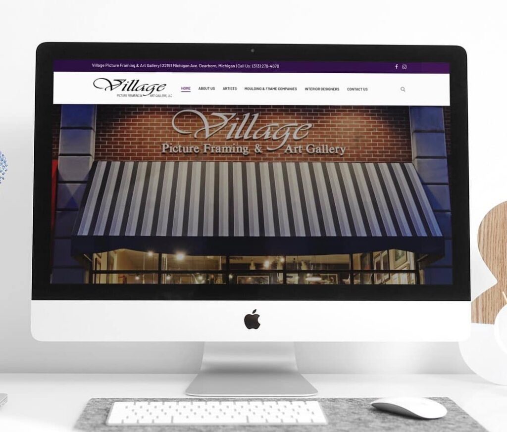 Village Picture & Art Framing Website Home Page